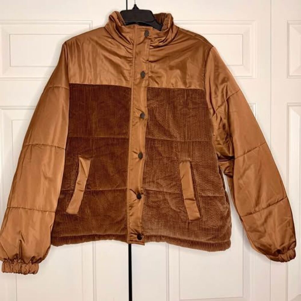 Time and Tru Mixed Media Puffer Jacket XL 16–18
